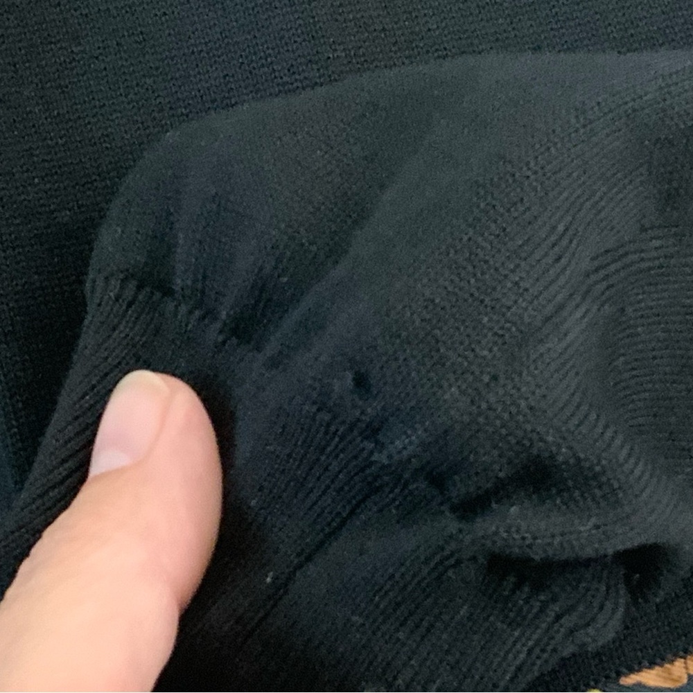 Vintage Hermès Paris wool/silk scarf-panel cardigan - Picture 10 of 12